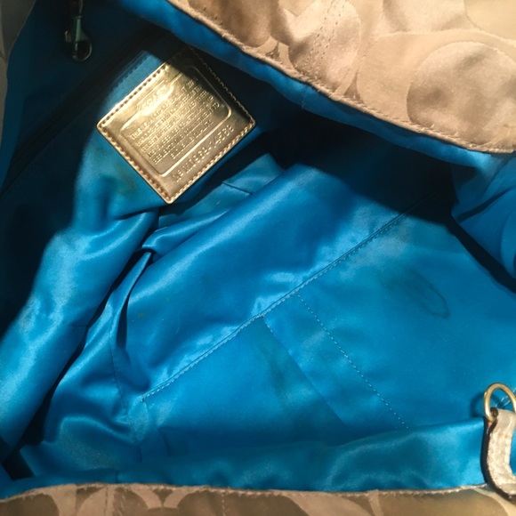 Coach Poppy Signature Large Tote Shoulder Handbag - Picture 10 of 15